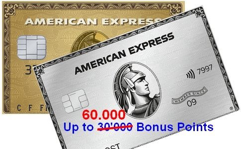 American Express 60.000 points de bonus Luxembourg/Belgique