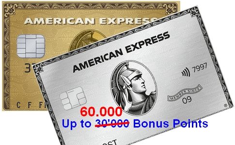 American Express 60.000 Bonus Points for Belgium or Luxembourg