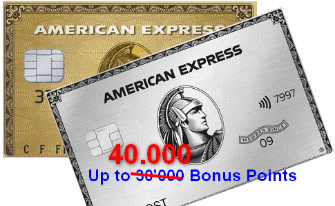 American Express 40.000 points de bonus Luxembourg/Belgique